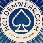 A blue and white logo for holdemwear. Com