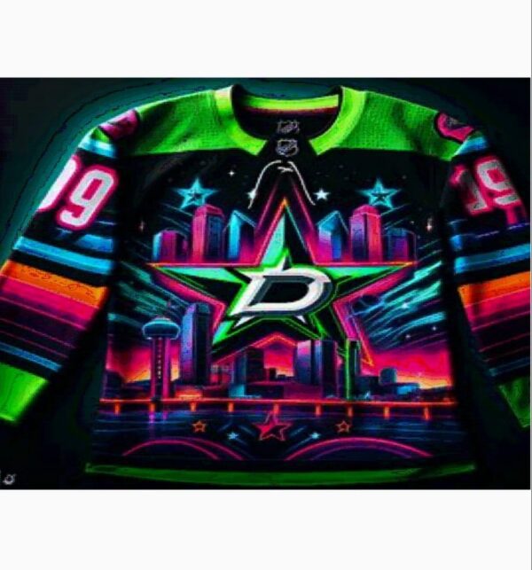 A neon hockey jersey with a star on it.